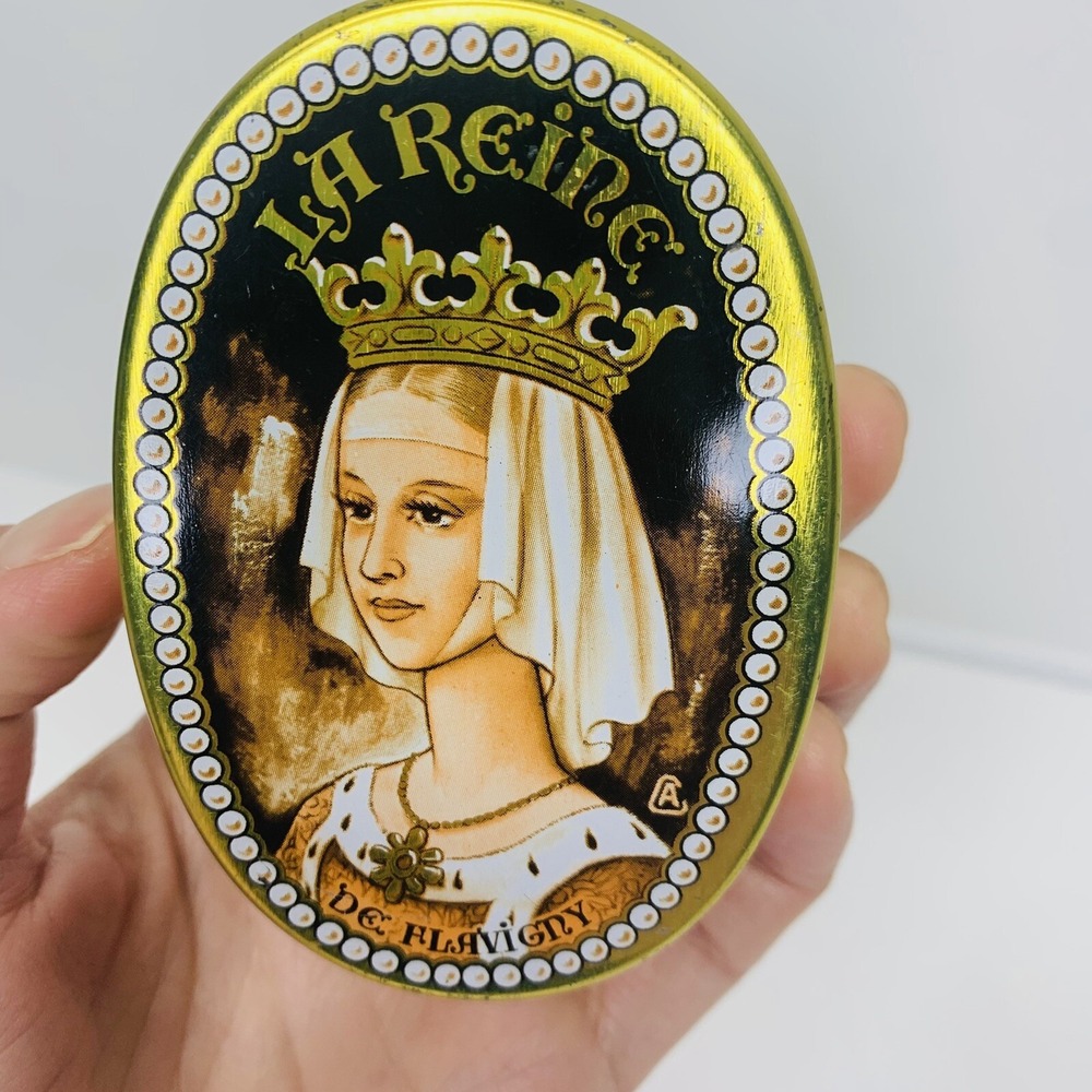 La Reine Flavigny Abbey Anise Candy Tin Collectible Estate - Picture 7 of 8